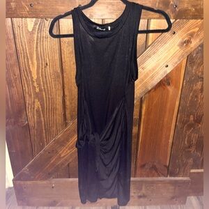 Midi black wrap dress
